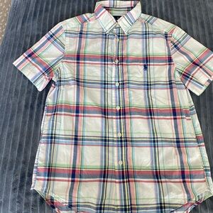 Ralph Lauren boys plaid short sleeved cotton shirt